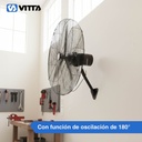 Combo x2 Ventilador Industrial 24'' Vitta 2 En 1 Pie/ Pared 3 Aspas Negro