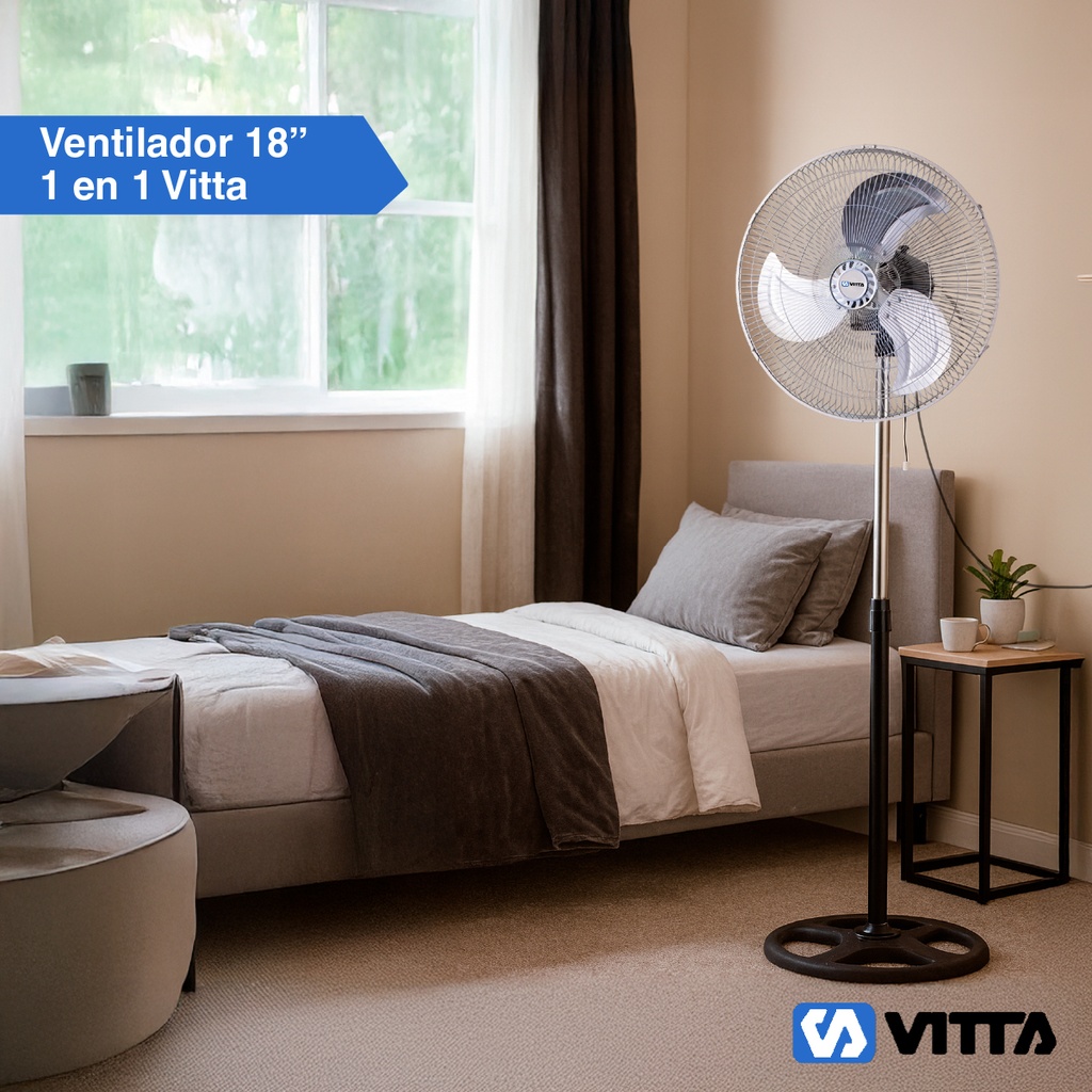 Combo x2 Ventilador Vitta 18" 3 Aspas De Pie 1 En 1