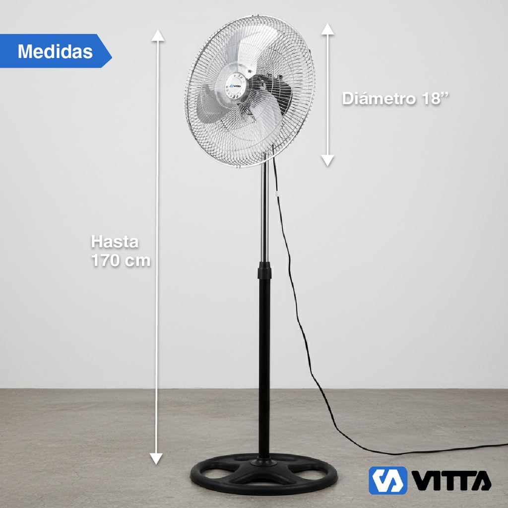 Combo x2 Ventilador Vitta 18" 3 Aspas De Pie 1 En 1