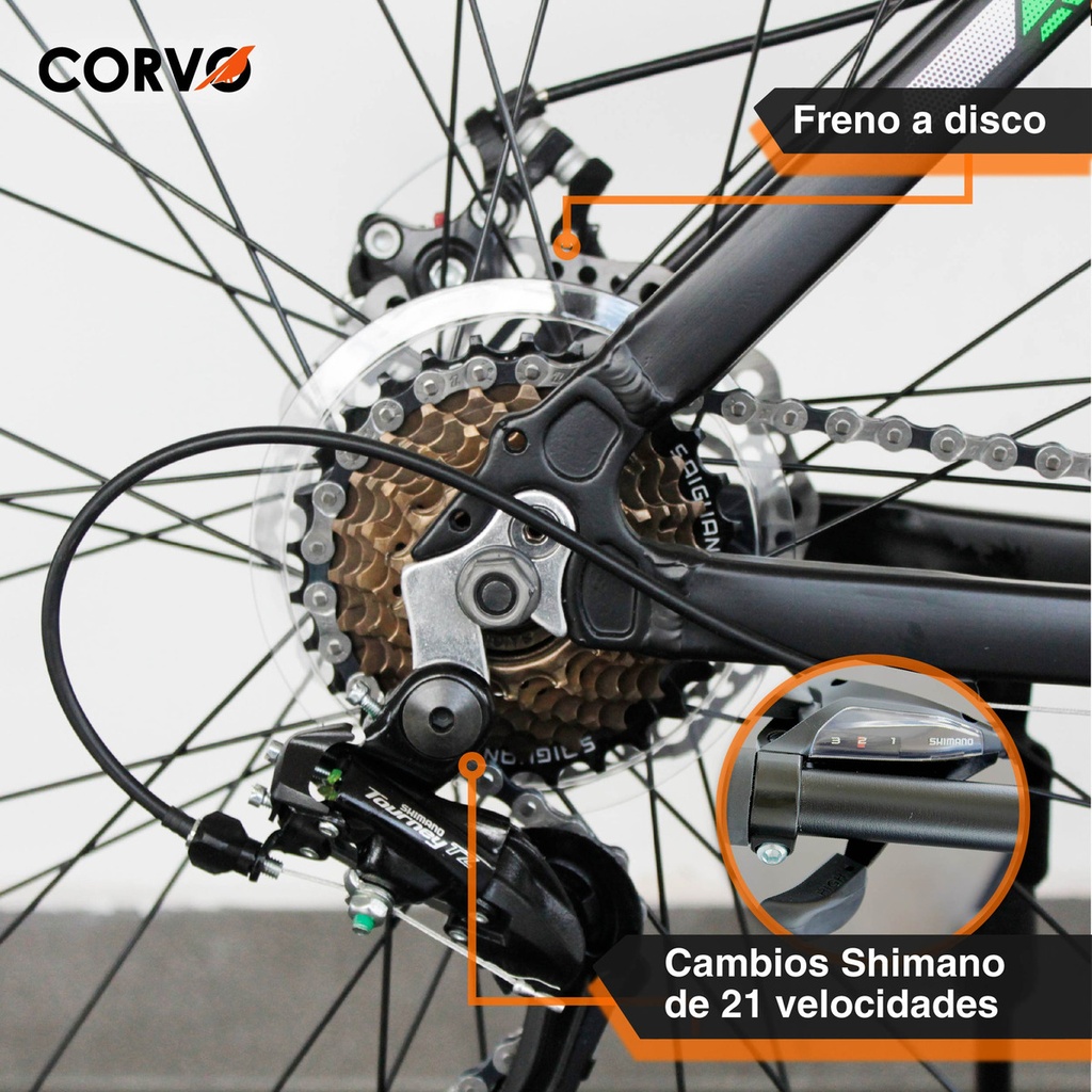 Bicicleta R29 Mountain Bike Aluminio Shimano Corvo