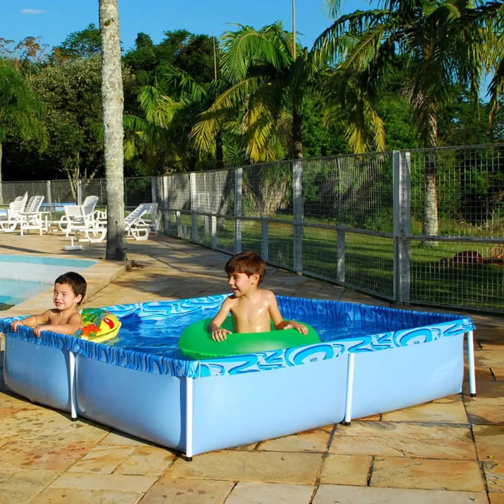 Pileta Estructural Cuadrada Mor 001003 Con Capacidad De 1500 Litros 1.89x 1.89 M Azul Azul