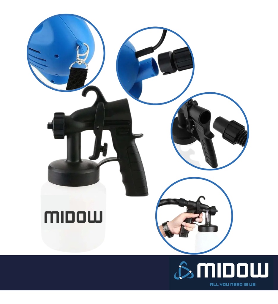 Equipo Pistola Para Pintar con Soplete Midow 650w 