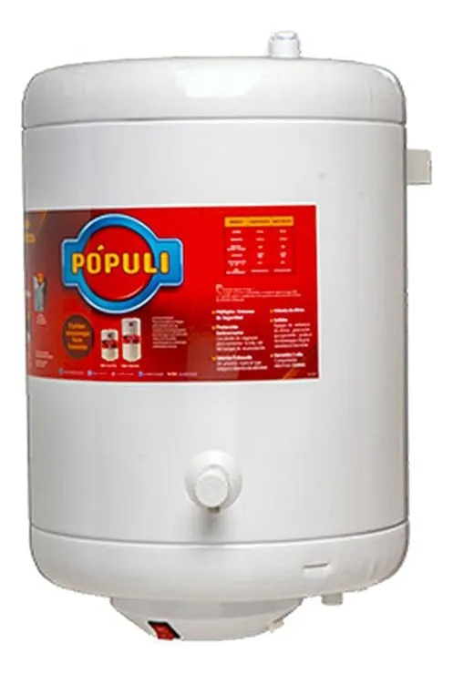 Termotanque Eléctrico Ecotermo Pópuli 49l Conexión Inferior 1400w Blanco
