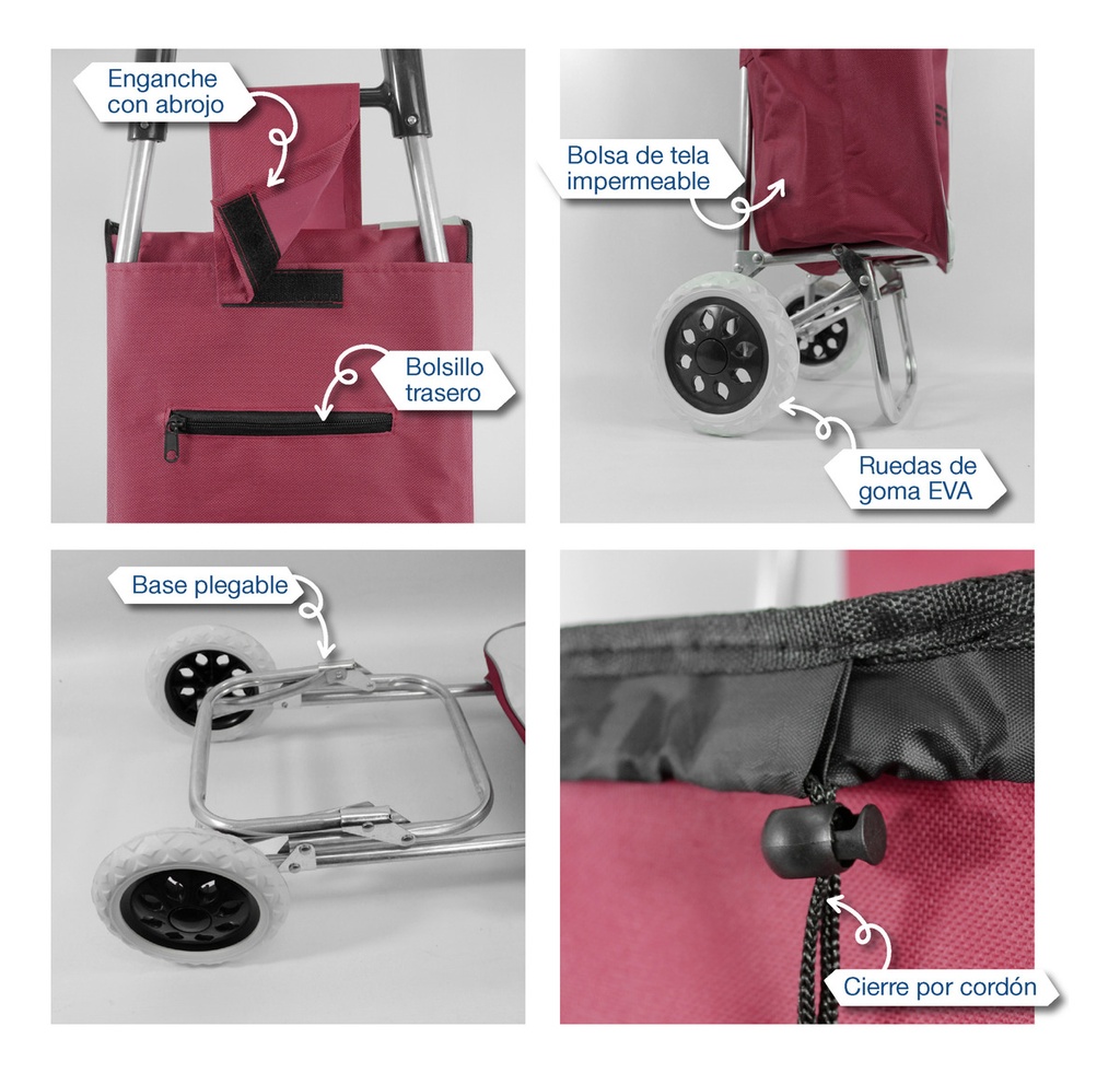 Changuito De Compras Reforzado 35 L Plegable Bordo