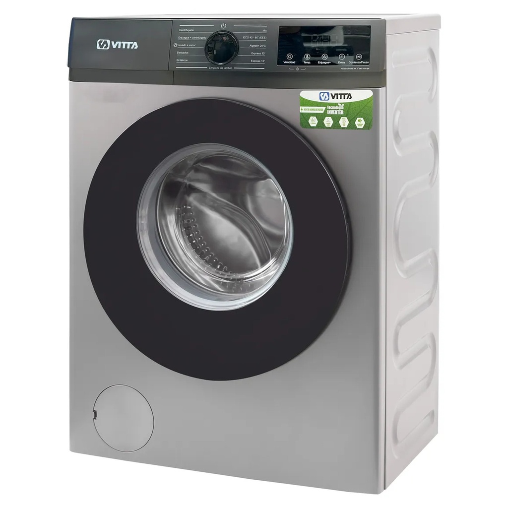 Lavarropas Vitta Inverter 8kg Silver 1200 Rpm Vit-wmcfsl8k