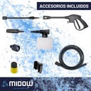 Hidrolavadora Midow 1300w 105 Bar Caudal 360 L/h Accesorios