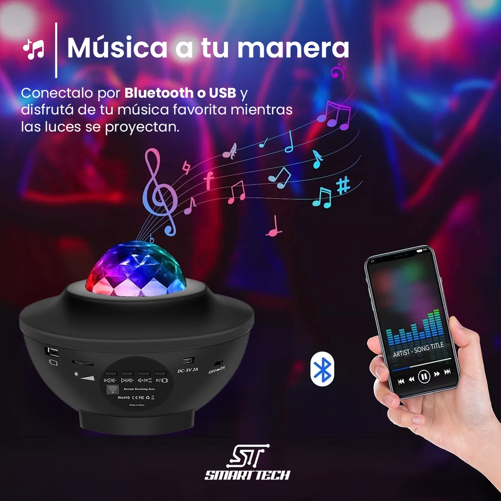 Proyector Luz Galaxia Led Bl-xk01 Smart Tech Negro