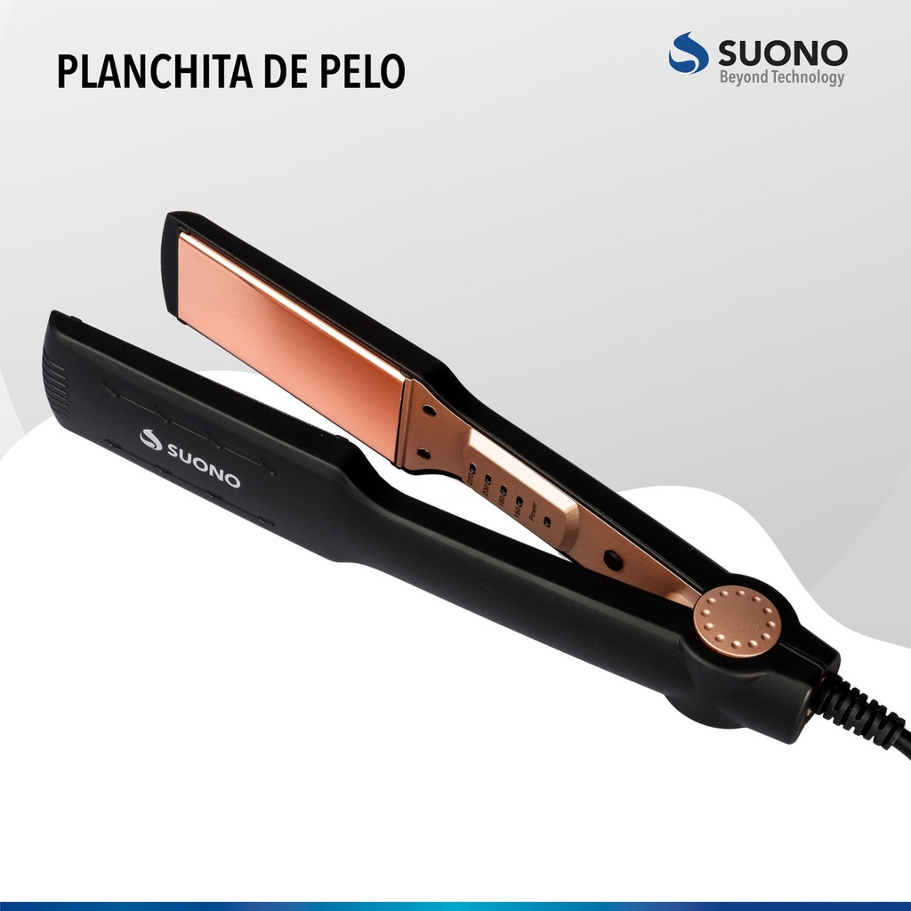 Planchita De Pelo Suono Snpe-1102 Negra Placas de Ceramica 