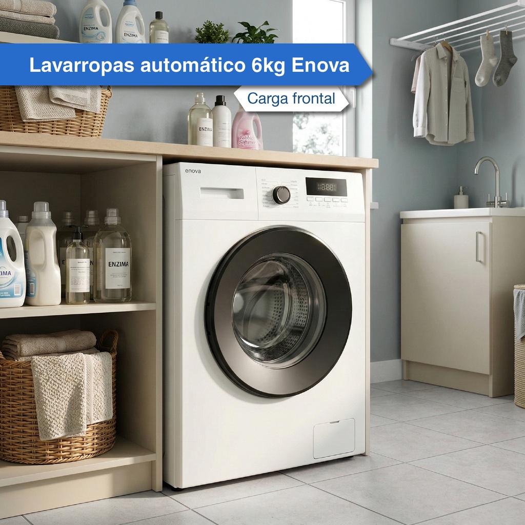 Lavarropas Aut. Enova EWM-F6 C/Frontal 6Kg 1000RPM