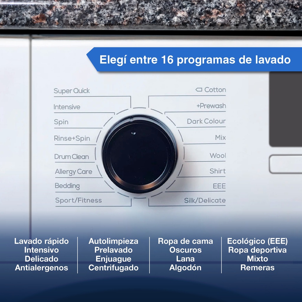 Lavarropas Aut. Enova EWM-F6 C/Frontal 6Kg 1000RPM