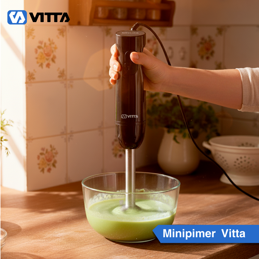 Minipimer Mixer Vitta 800w 2 Vel Acero Inoxidable Negra