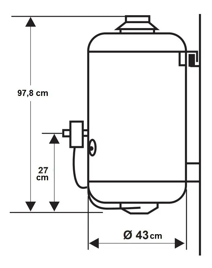 Termotanque A Gas Ecotermo Pópuli 70l Multigas Protección Anticorrosiva Blanco