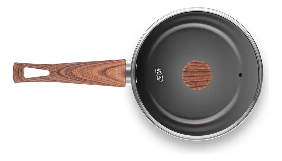 Batería Cocina Cacerola Aluminio X 5 Pzas Negro Cerámica Mta