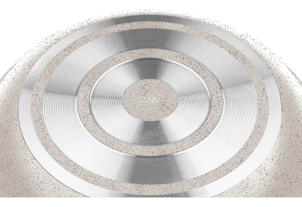 Bateria Cocina Cacerola Aluminio X 5pzas Cerámica Mta Blanco