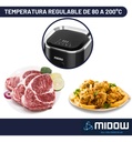 Freidora De Aire Sin Aceite Midow 3.5 Lts 1200w Display Led Negro