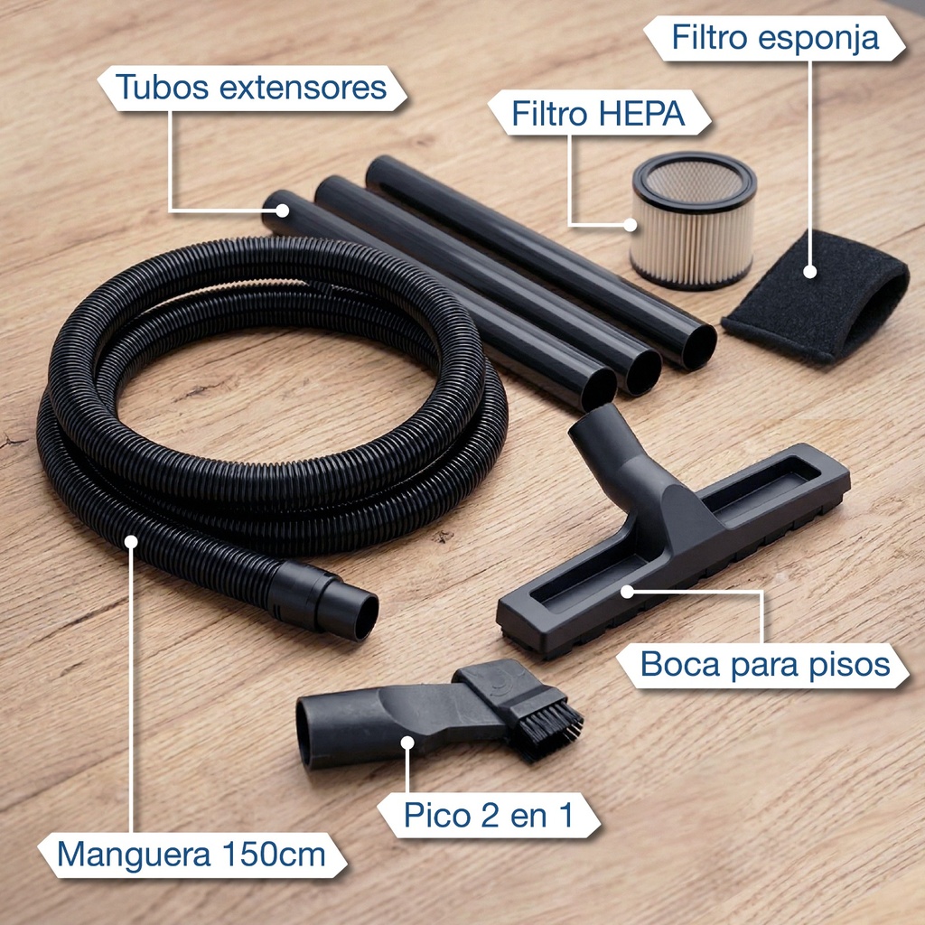 Aspiradora Sopladora Konan 15l 1200w Liquido Polvo Hepa