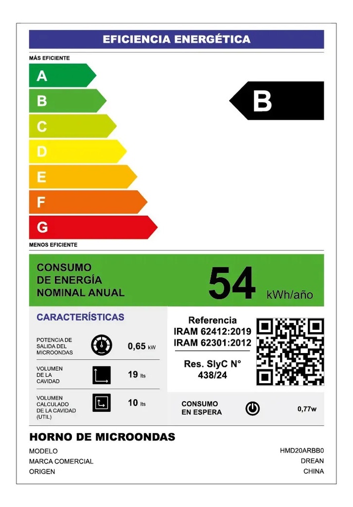Microondas Drean 20l Blanco 