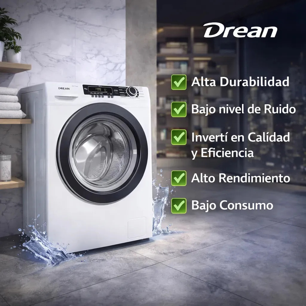 Lavarropas Automatico Drean 7 Kg Lfdr0609lb0 Blanco