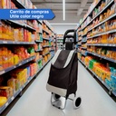 Changuito De Compras Reforzado 35 L Plegable Mercado Y Hogar Negro