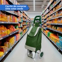 Changuito De Compras Reforzado 35 L Plegable Mercado Y Hogar Verde