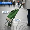 Changuito De Compras Reforzado 35 L Plegable Mercado Y Hogar Verde