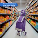Changuito De Compras Reforzado 35 L Plegable Mercado Y Hogar Violeta