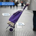 Changuito De Compras Reforzado 35 L Plegable Mercado Y Hogar Violeta