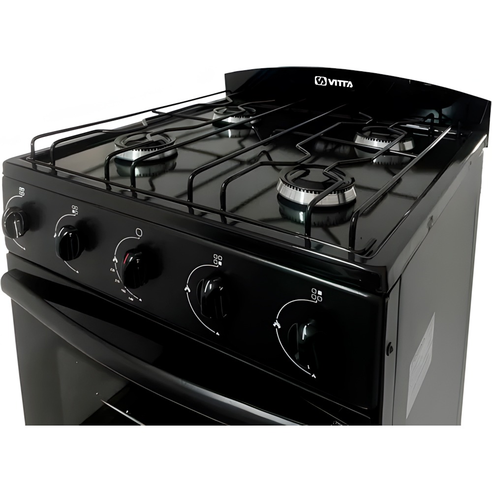 Cocina Vitta Con Visor Sin Parrilla 52cm Gas Envasado Negro