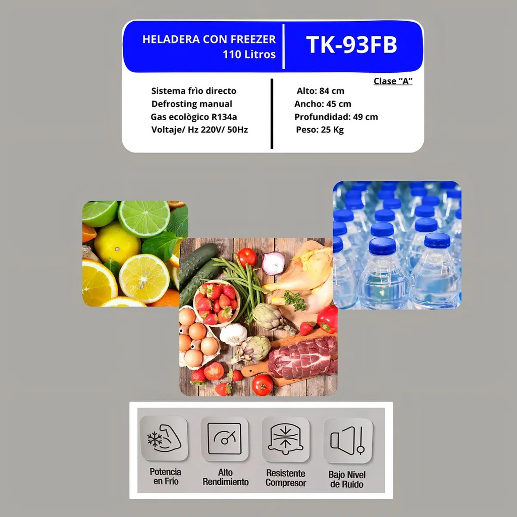 Heladera Con Freezer Telefunken Blanca 110l + Accesorios Color Blanco