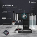 Cafetera Express Suono Snpe-2006 1.5 L Acero Inoxidable 20 B Negro/plateado