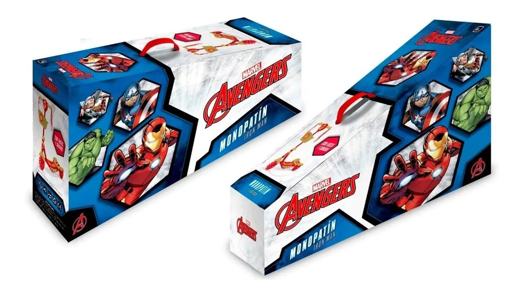 Monopatin 3 Ruedas Con Luces Musica Y Canasto Rojo Avengers