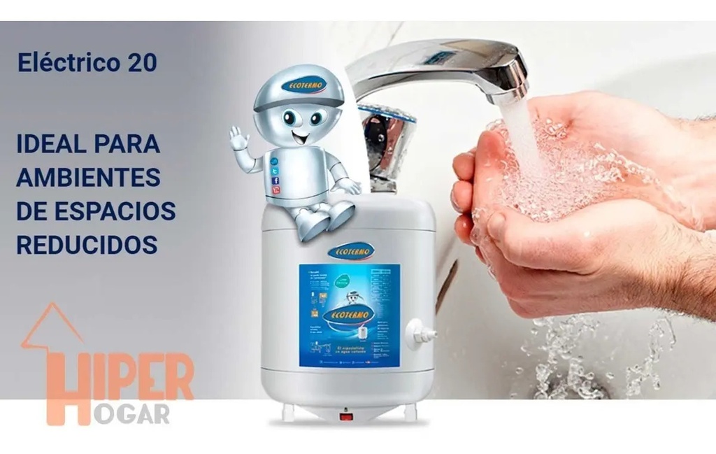 Termotanque Electrico Ecotermo 20 Litros Conexion Inferior Blanco