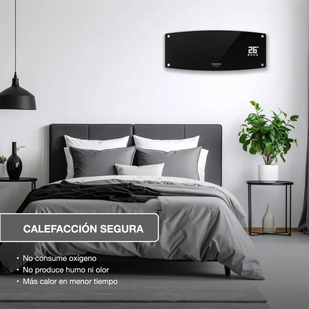 Calefactor Split Peabody Pe-cv20 C/remoto Digital Touch Color Negro
