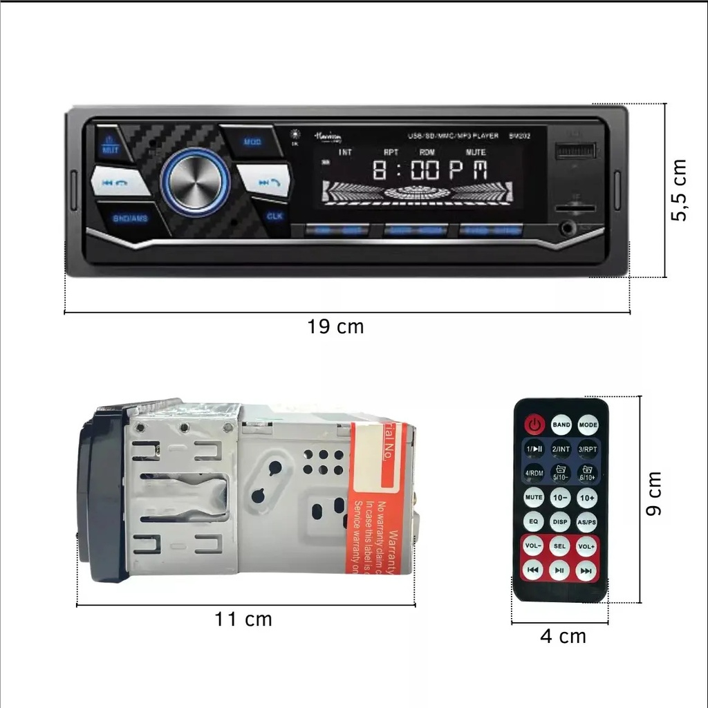 Harrison Kj-carmpbt02 Estéreo Para Auto Digital Bluetooth