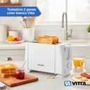 Tostadoras Electricas 2 Panes Vitta 6 Niveles 800w Blanca Blanco