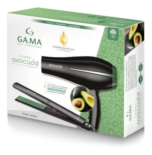 Secador Y Planchita De Pelo Gama Italy Avocado Professional Negro