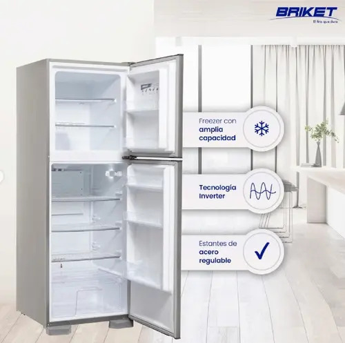 Heladera Briket Bk2f 2121 450lt Gris Plata Plateado