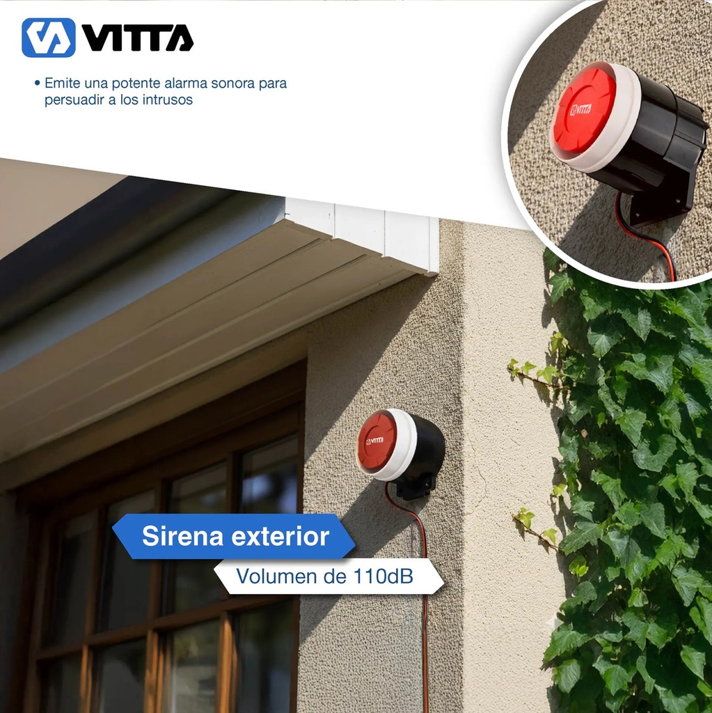 Kit De Alarma Domiciliaria Vitta Celular Wifi Vit-alam001 Blanco