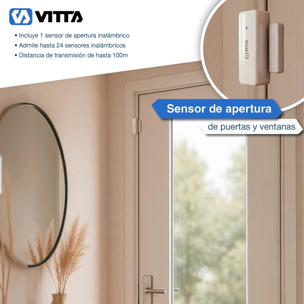 Kit De Alarma Domiciliaria Vitta Celular Wifi Vit-alam001 Blanco