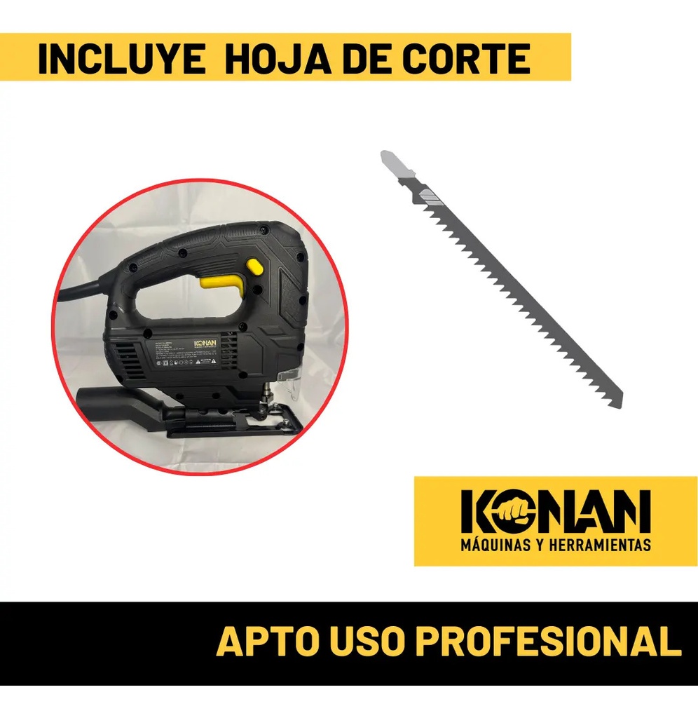 Caladora De Mano Konan 750w Luz Led Sierra Velocidad Variable