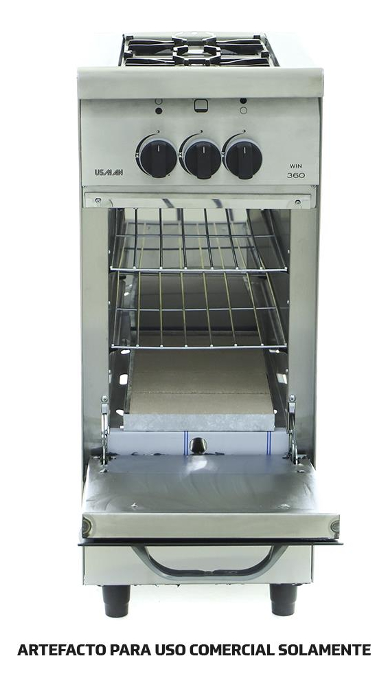 Cocina Industrial 2 Hornallas Usman Compact 360 Rejilla Acero Inox