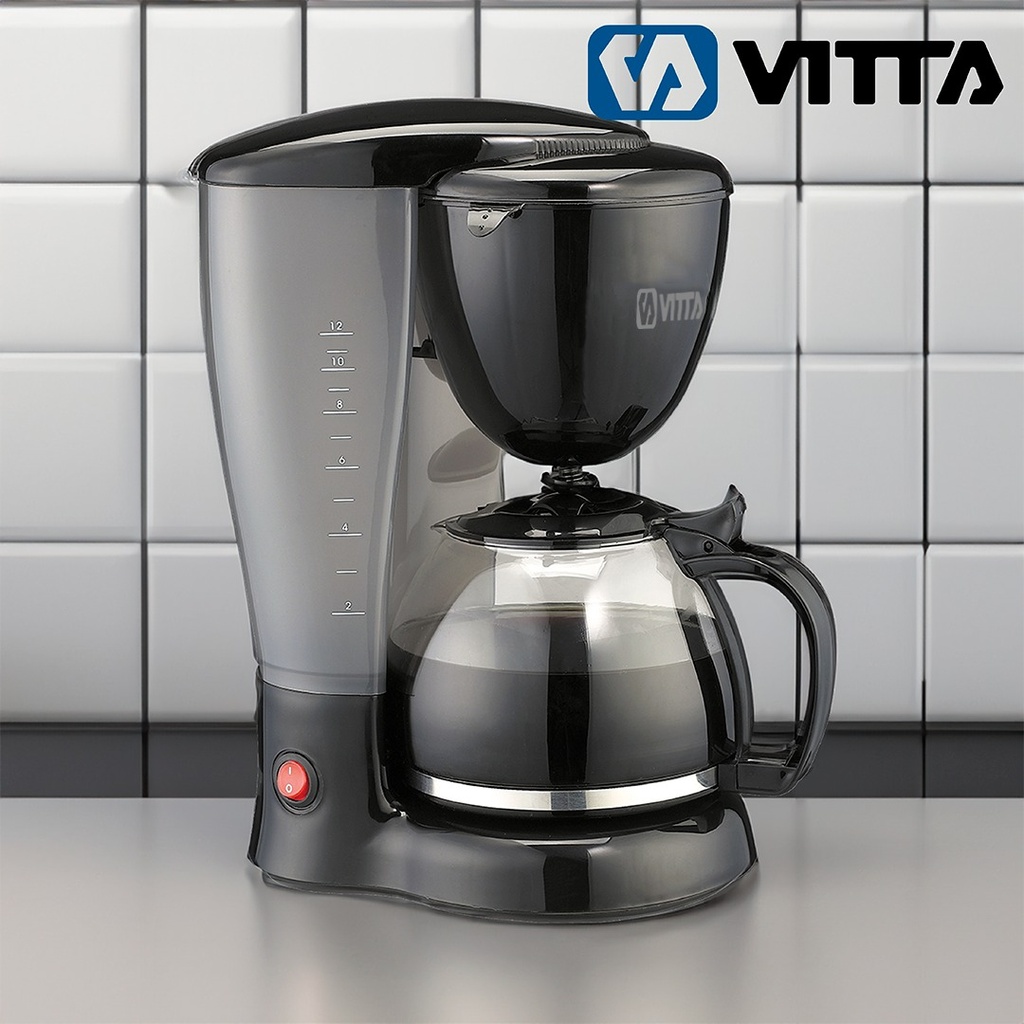 Cafetera De Filtro 12 Tazas 800w Color Negro - Vitta