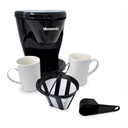 Cafetera Electrica Microsonic Doble Goteo 2 Tazas De Regalo Negro