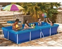 Pileta Lona Estructural Rectangular 3000 Lts Mor Azul Liso