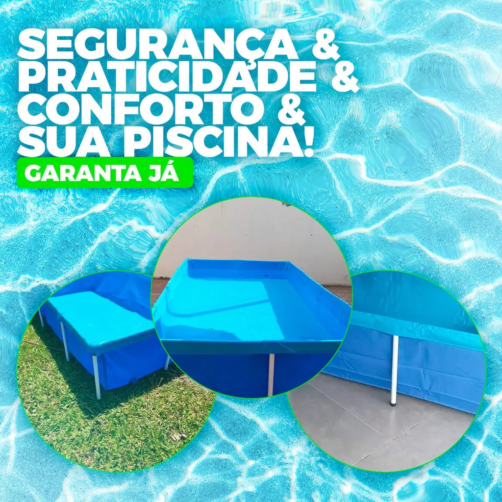 Pileta Lona Estructural Rectangular 3000 Lts Mor Azul Liso