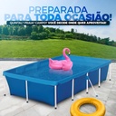 Pileta Lona Estructural Rectangular 3000 Lts Mor Azul Liso