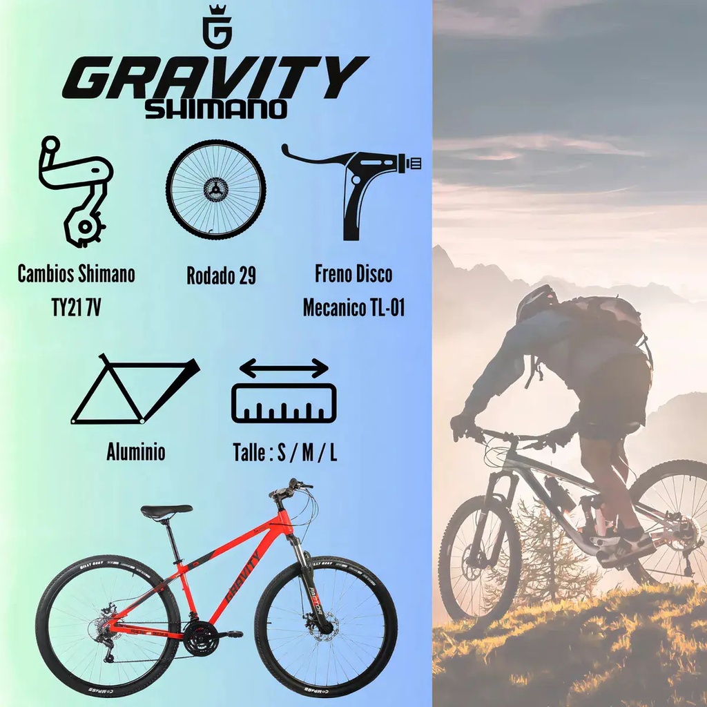 Mountain Bike Gravity R29 M21 Talle S/m/l Amarillo/gris