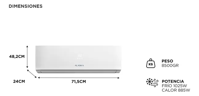 Aire Acondicionado Split Frío/calor Alaska 3300w As35wcau Blanco