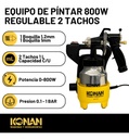 Máquina De Pintar Konan 800w Hvlp Turbina Directa Doble Tacho