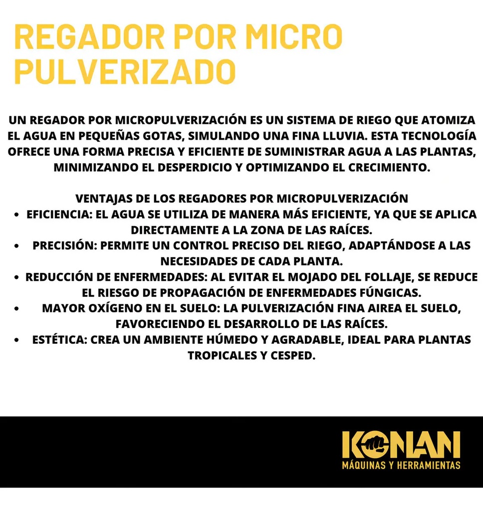 Regador Por Micro Pulverizado Estaca Konan 360° Jardin Riego